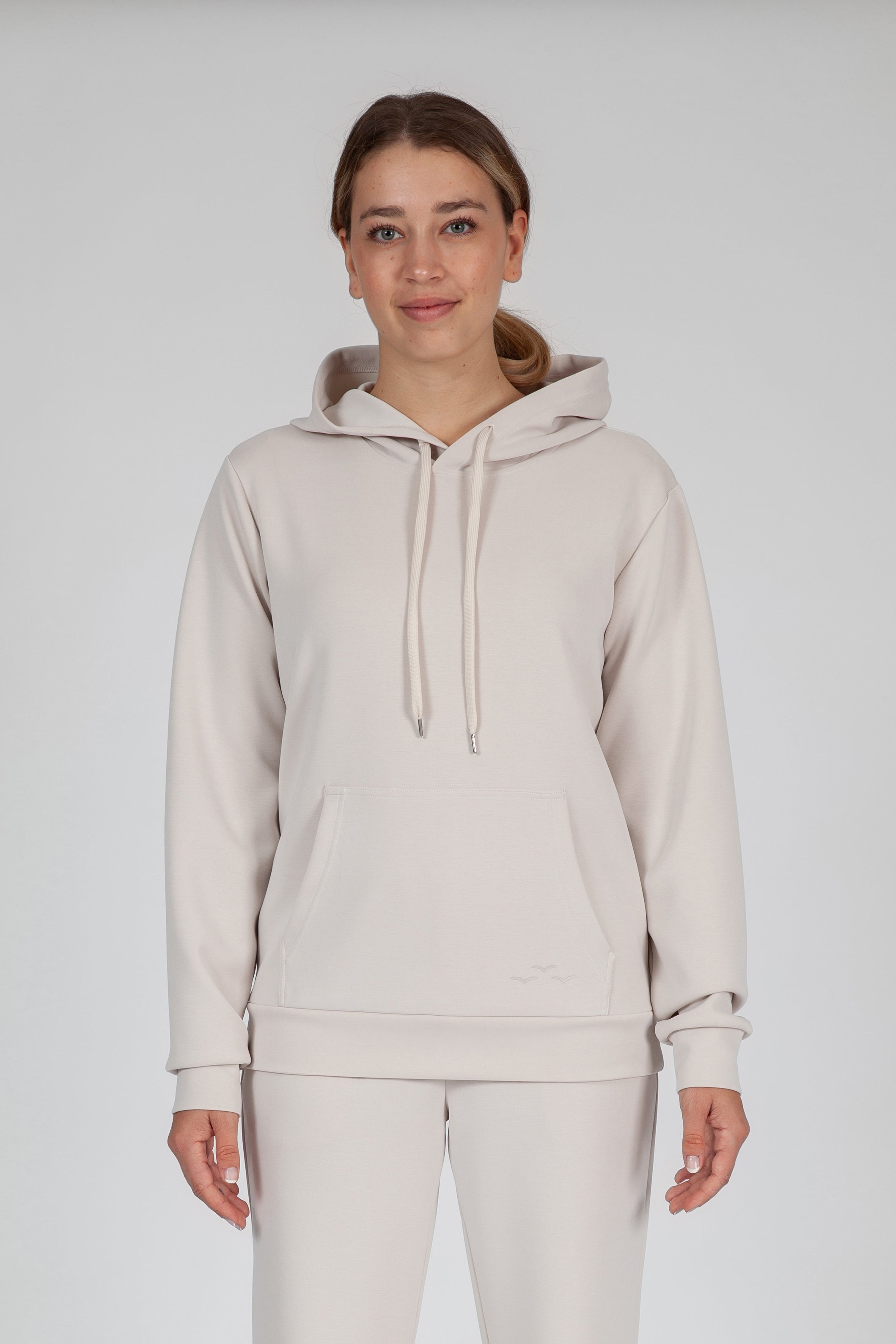 Sweat à capuche Premium Femme Beige