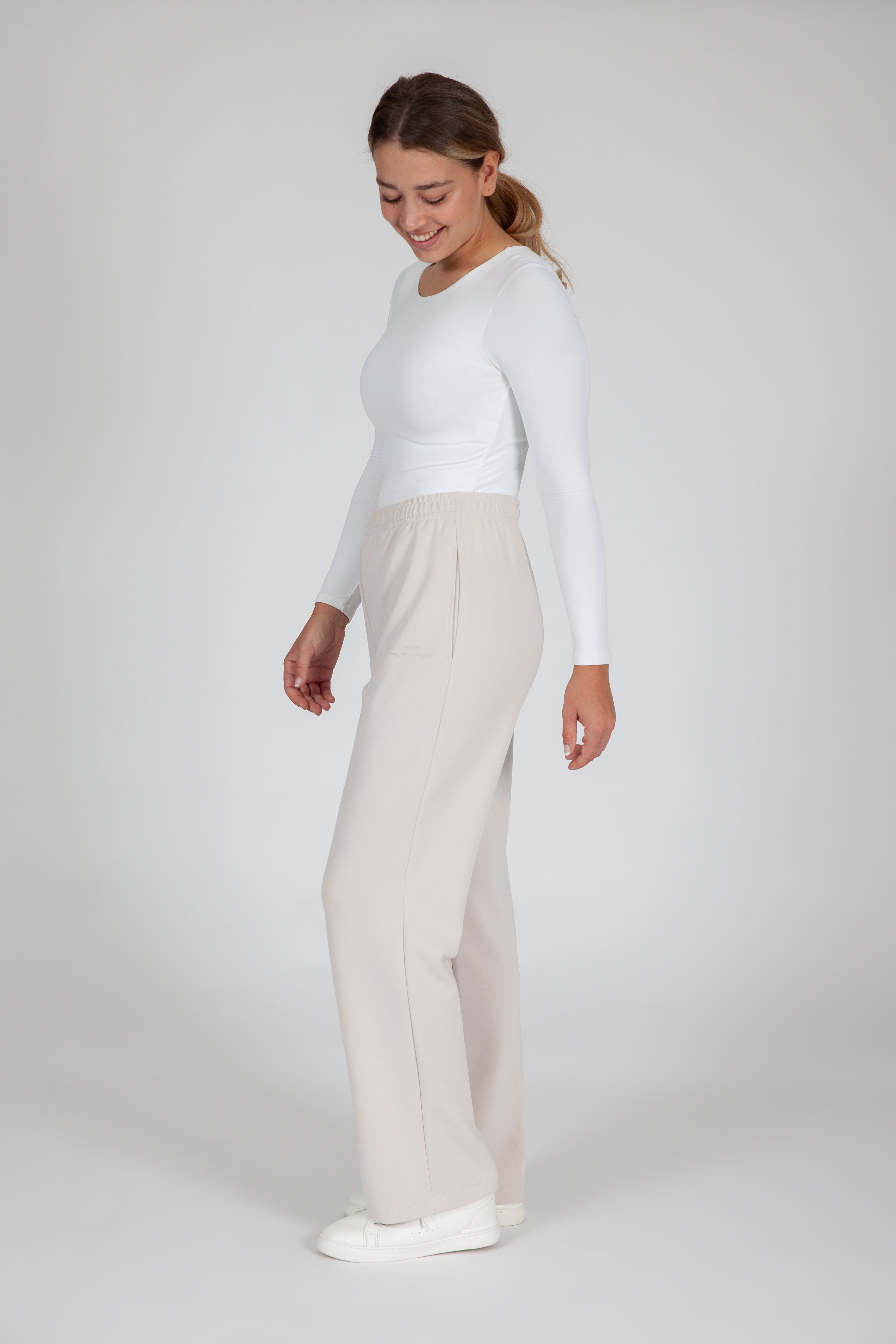 Pantalon de survêtement Premium Femme coupe droite Beige