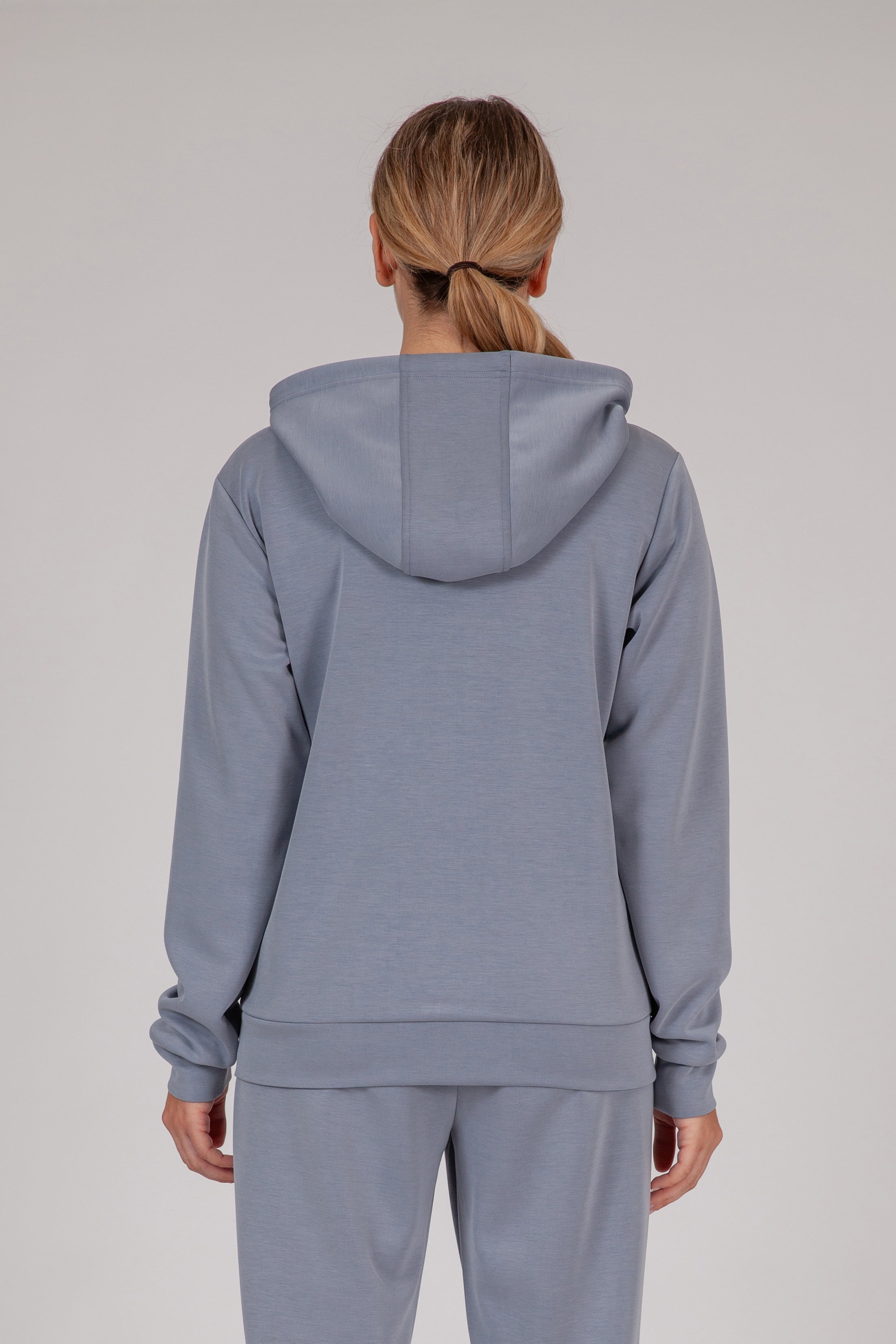 Sweat à capuche Premium Femme Bleu Métal