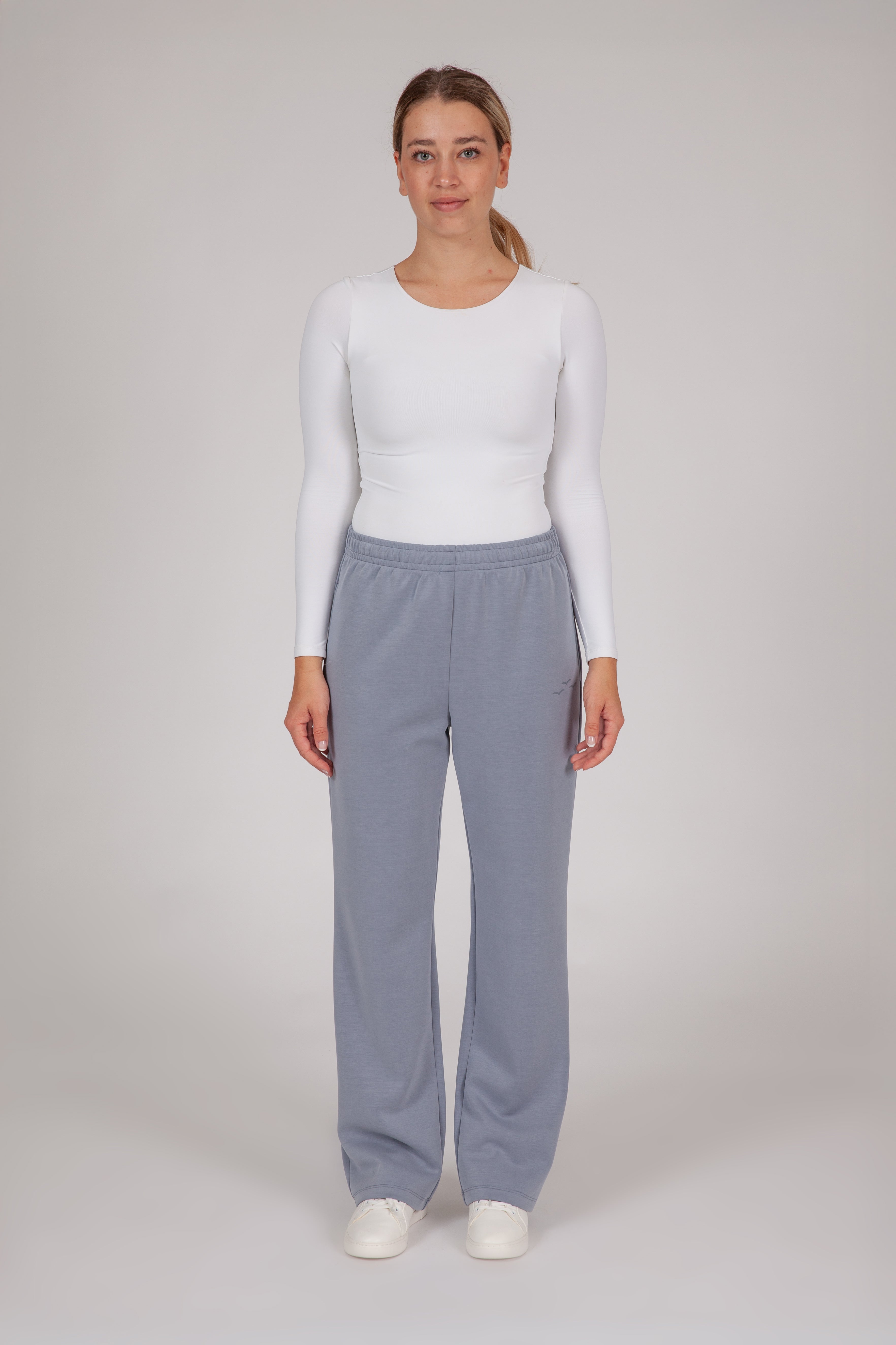 Pantalon de survêtement Premium Femme coupe droite Bleu Métal