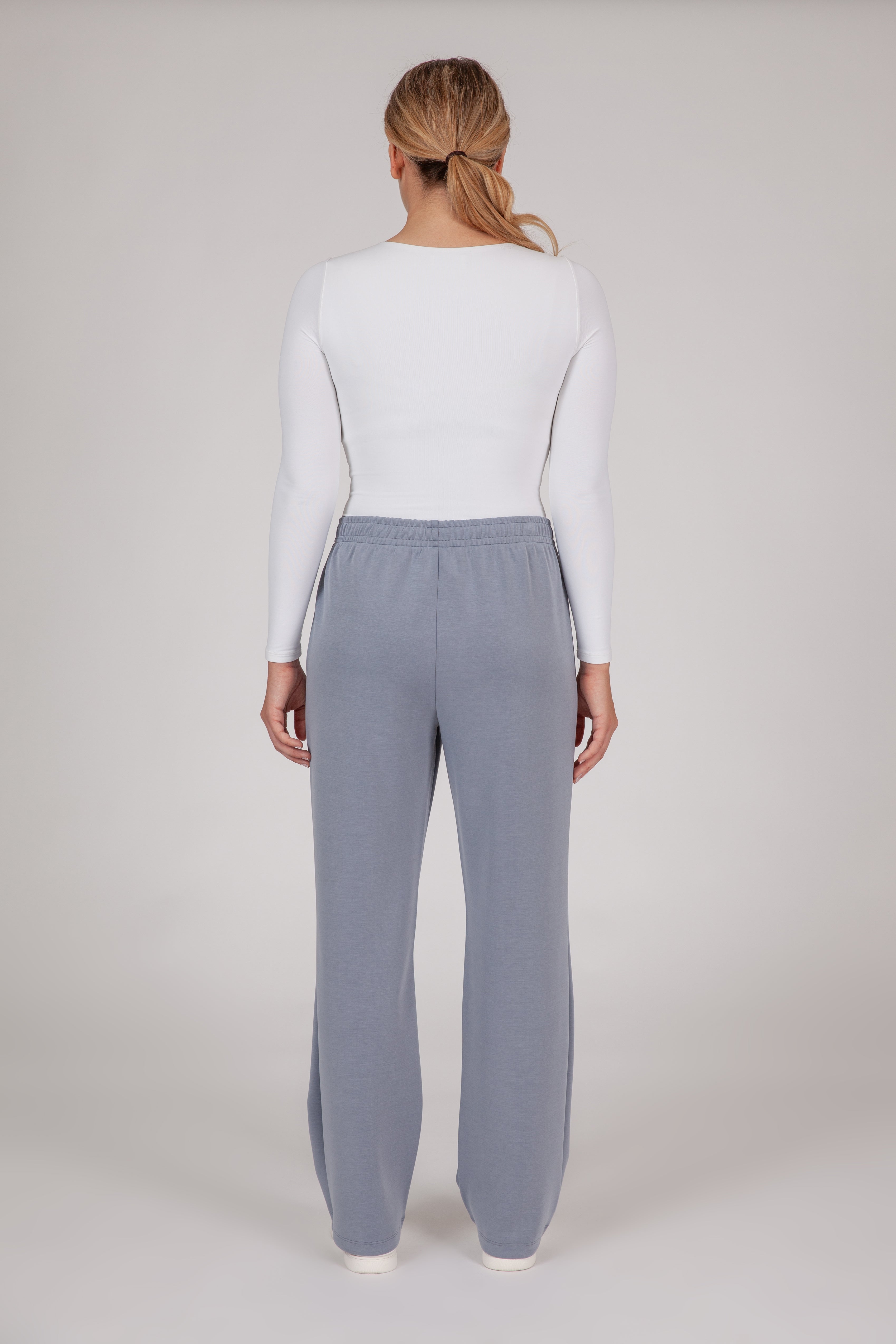 Pantalon de survêtement Premium Femme coupe droite Bleu Métal
