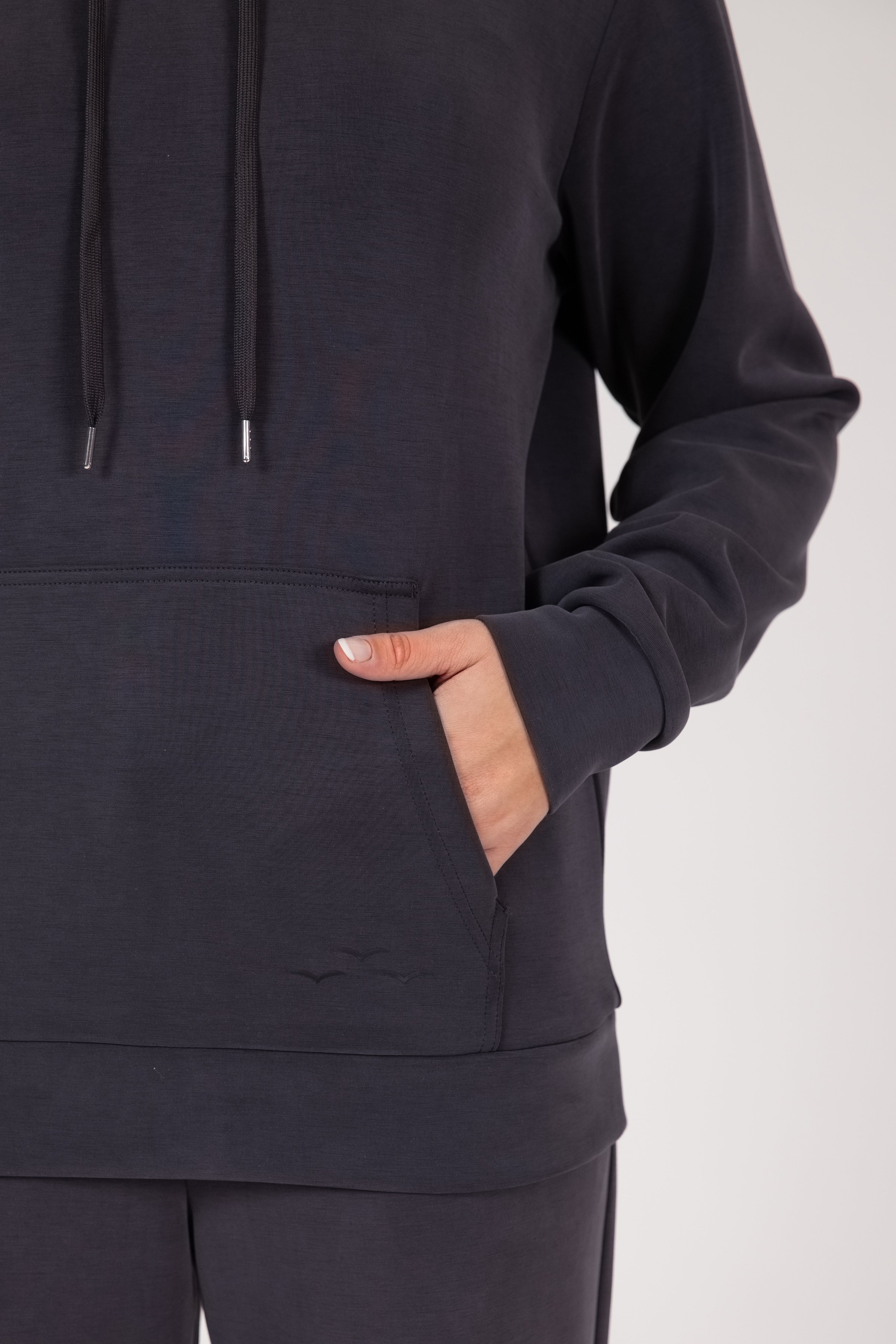 Sweat à capuche Premium Femme Anthracite