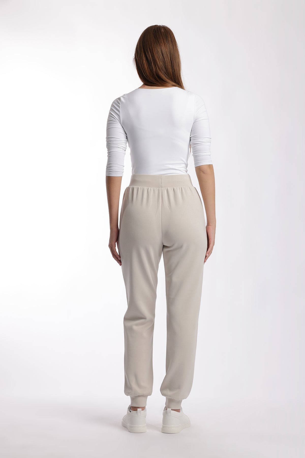 Pantalon de survêtement Premium Femme coupe resserrée Beige