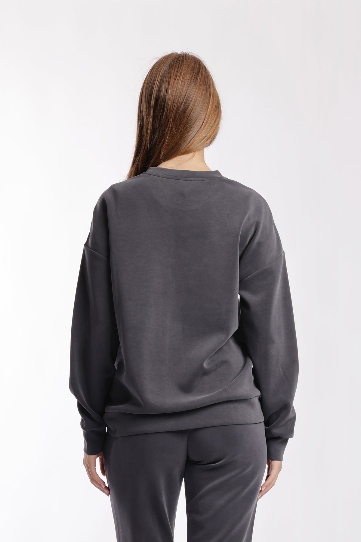 Sweat à col rond Premium Femme Anthracite