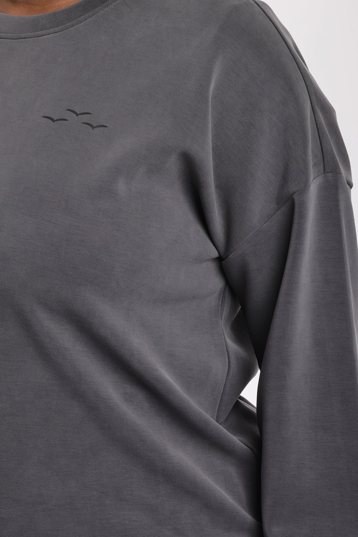 Sweat à col rond Premium Femme Anthracite