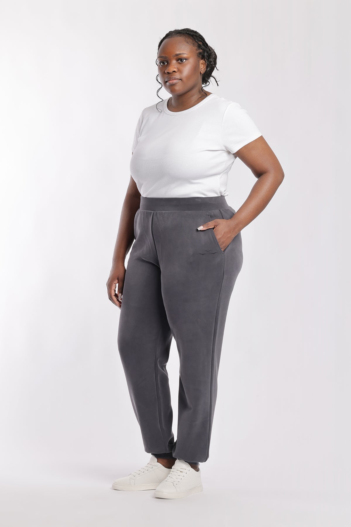 Pantalon de survêtement Premium Femme coupe resserrée Anthracite